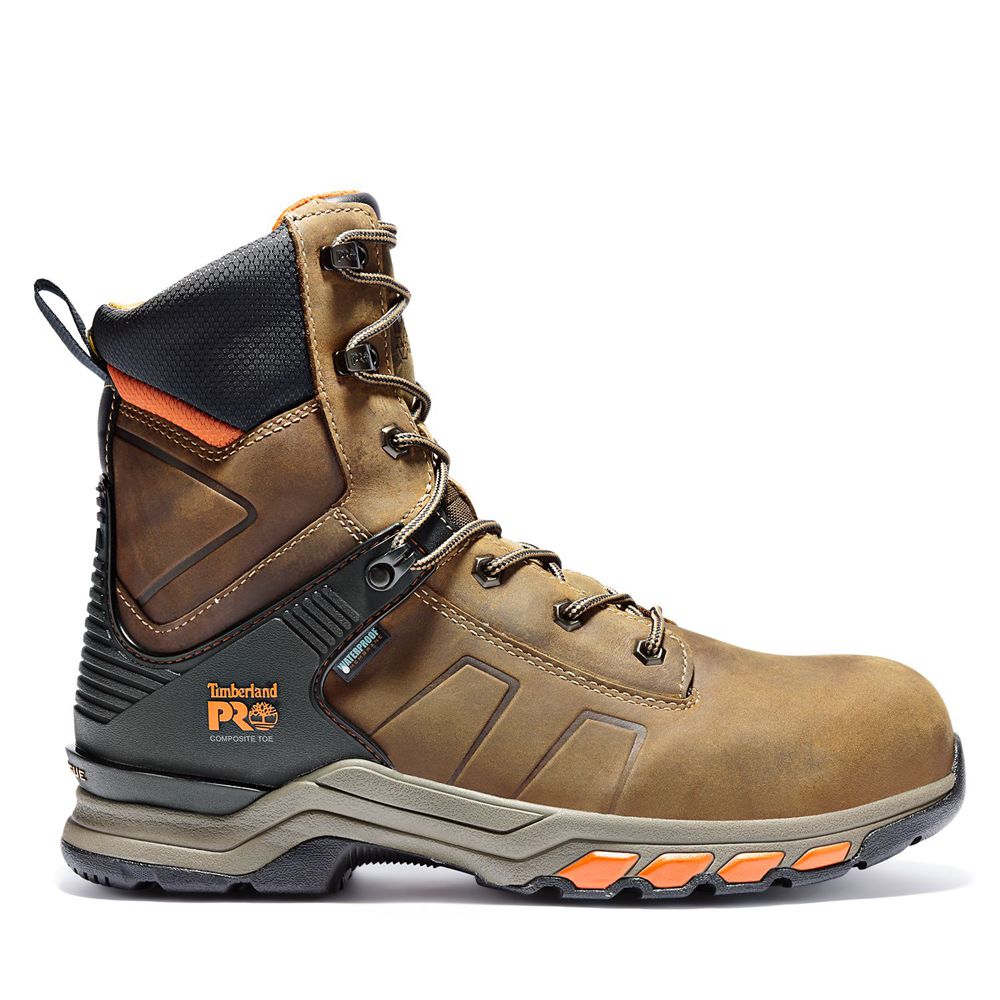 Timberland Mens Work Boots PRO® Hypercharge 8" Comp Toe - Brown/Black - India NK9630218